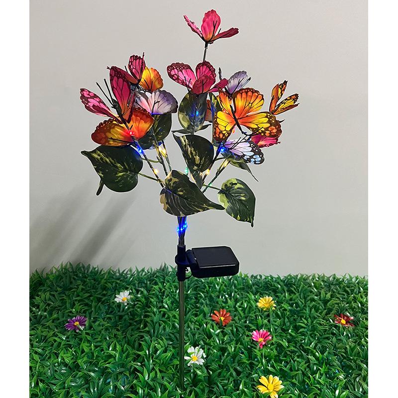 Waterproof LED Solar Butterfly Stake Lights for Outdoor Lawn and Courtyard