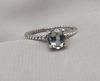 Green Amethyst Ring: 925 Sterling Silver Prasiolite, Twisted Band