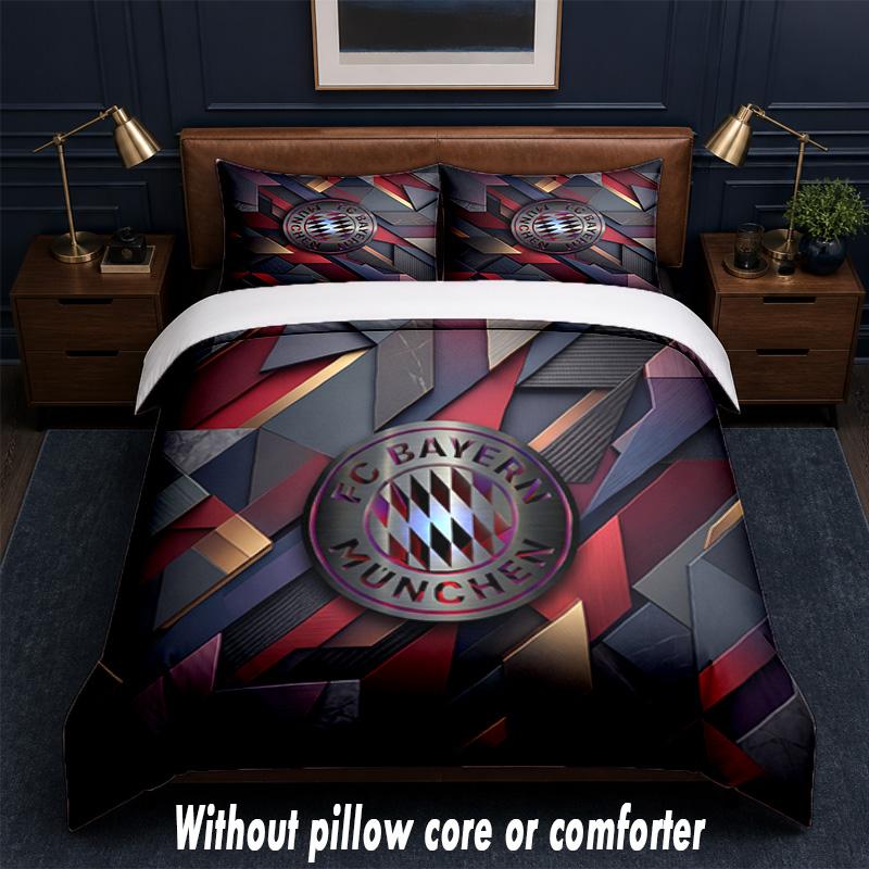 Set Biancheria da Letto Design Bayern Monaco 1 Copripiumino + 2 Federe Morbido Traspirante Biancheria da Letto per la Casa