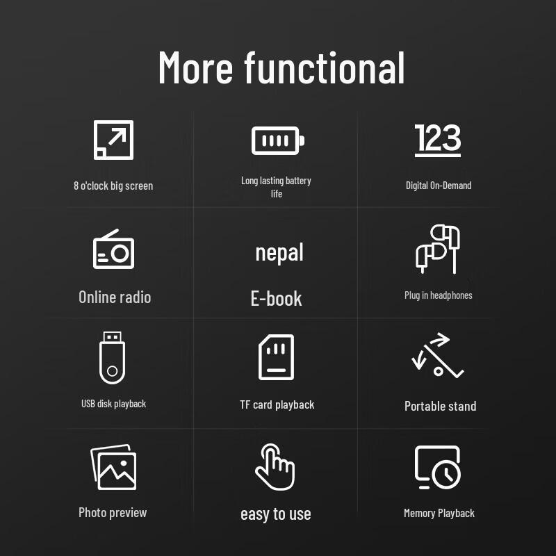 SAST V168 Portable Senior Media Player with Display CN plug (adapter included)