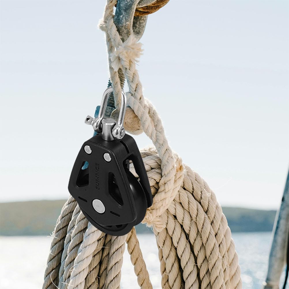 Milisten 3-Piece Swivel Pulley Cable Pulley System with Dual Nylon Pulley Wheels and Bearings for Pilates, Boats, and Yachts, 3.8 x 2.0 x 0.9 Inches