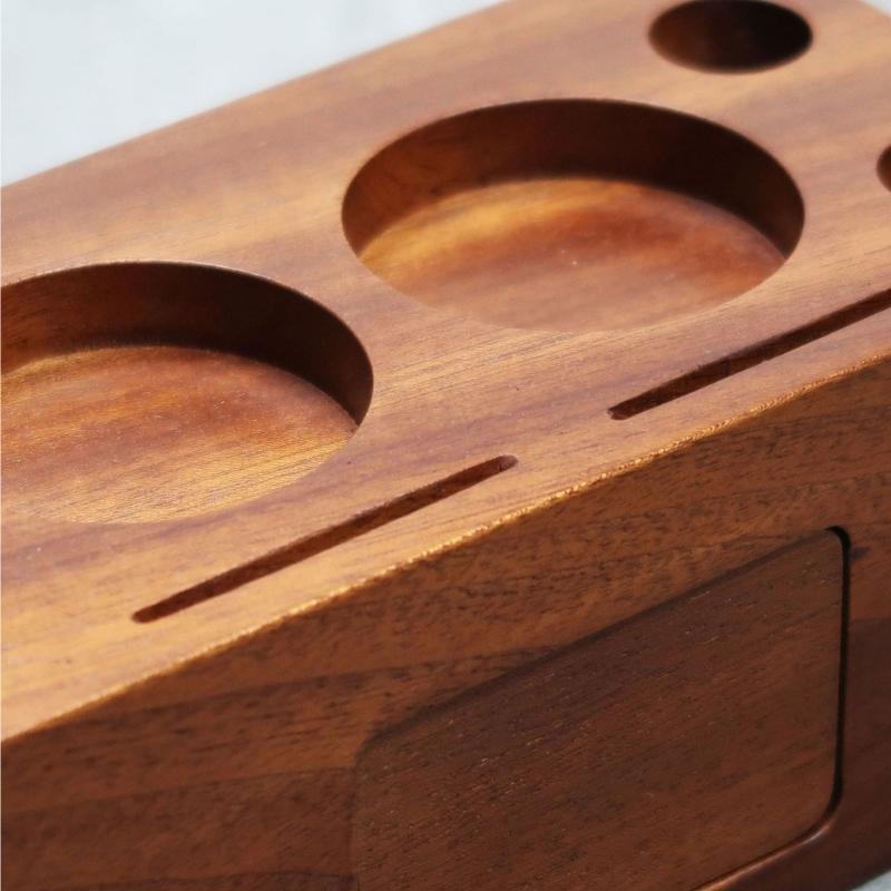 Wood Tamper Station Coffee Supplies Coffee Tool Holder Coffee Tamper Station Wood Material Gift for Coffee Enthusiasts