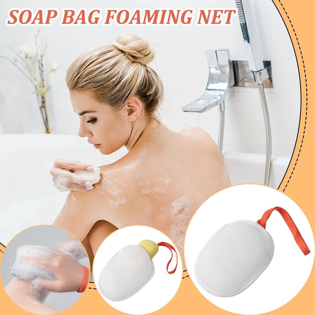 personal care Soap Mesh Pouch with Lanyard Foaming Bar Soap Mesh Bag for Shower Reusable Scrubber Holder for Shower Travel Women