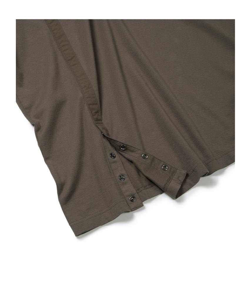 ETCE Curved Henley Neck Tee (Brown)