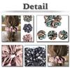 WHITE FANG Scrunchie Hair Hair Floral Stylish and Cute for AZ565 Accessory, Tie, Satin, Women, (Gray Pink)