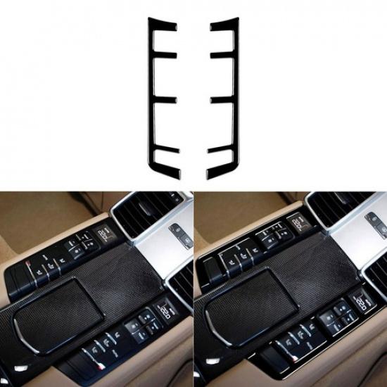 Piano Black Rear Central Console Button Cover Trim For Porsche Panamera 2010-16