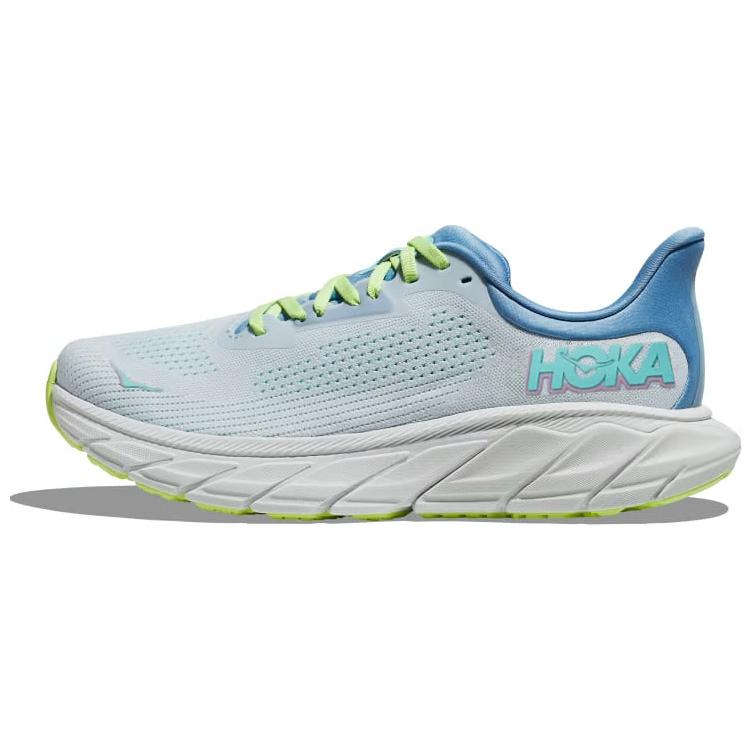 Hoka One One Arahi 7 Comfortable Versatile Shock Absorbing Durable Low Top Trail Running Shoes Women sneaker White Blue 1147890-ISK