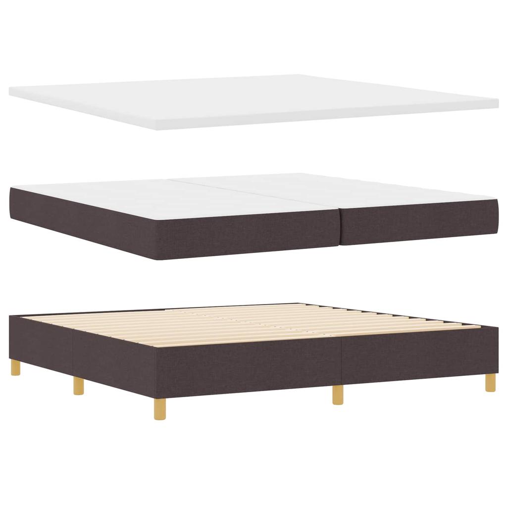 Box Spring Bed with Mattress Dark Brown 200 x 200 cm Fabric