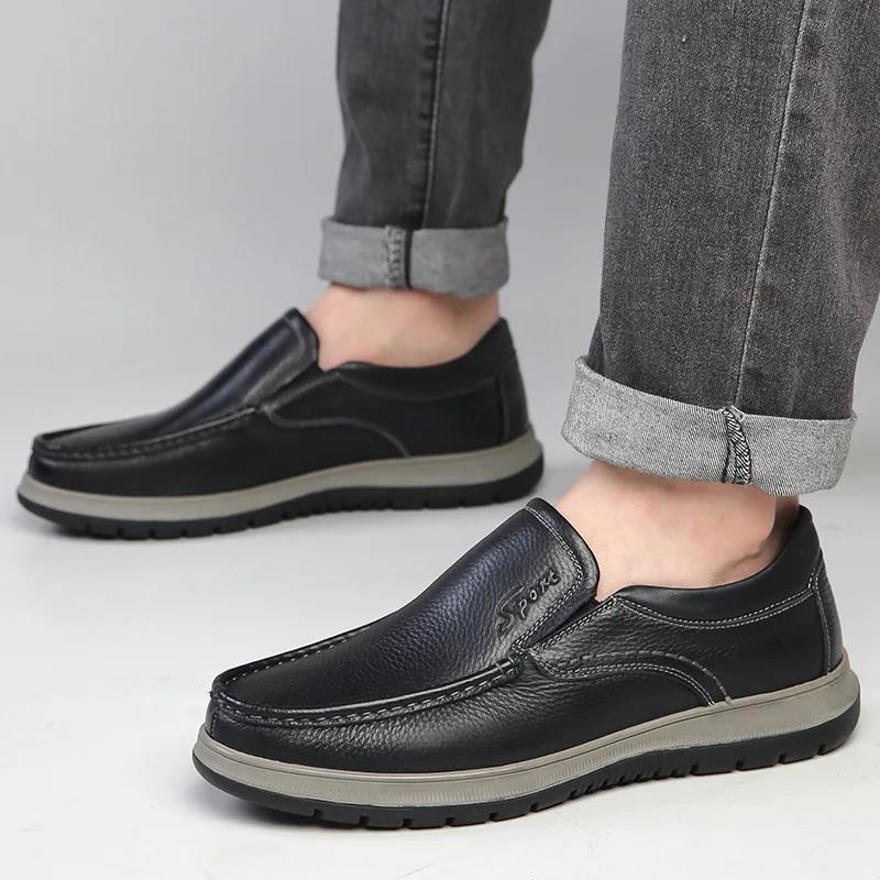Casual Shoes For Men Flat Platform Walking Shoes Outdoor Footwear Loafers Breathable Sneakers Handmade Shoes Genuine