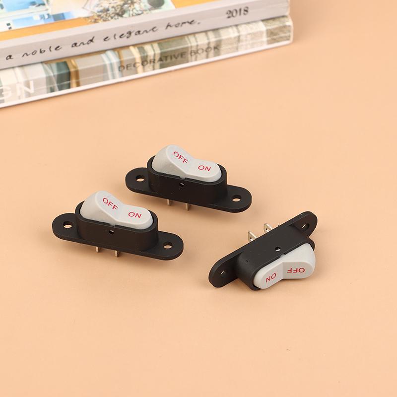 10Pcs White 2 Pin Light ON/OFF Boat Button Switch 2 Pin 2 Speed 250V 6A AC AMP 125V 10A Electric Wok Home Start Switches