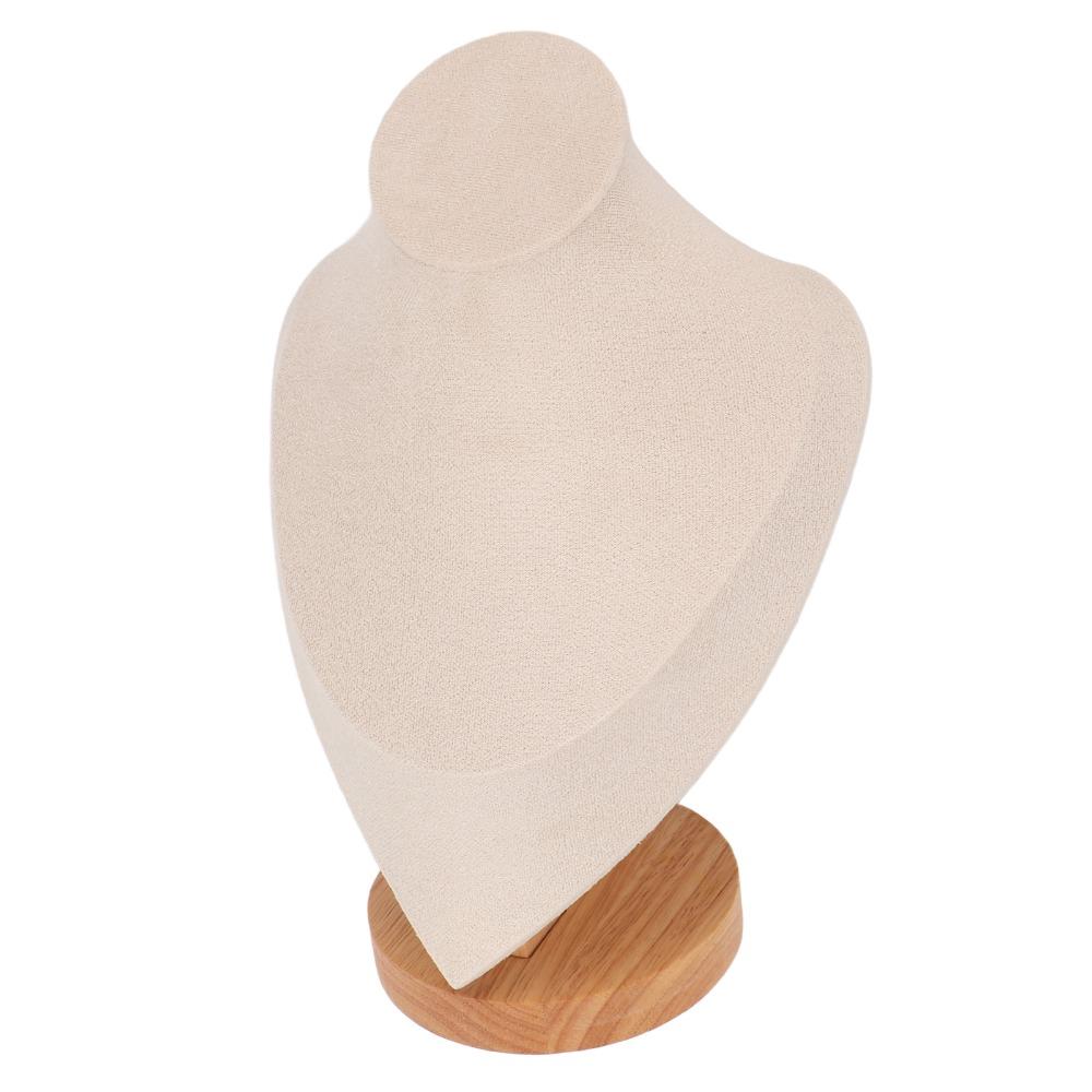 16.5x10.5x23.5cm Solid Wood Bust Necklace Display Stand