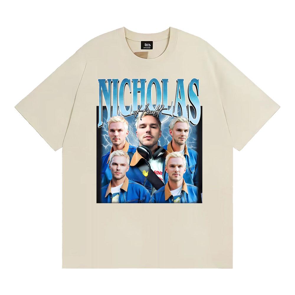 

Nicholas Hoult Vintage 90s Style Graphic T Shirts Unisex Women Hip Hop Harajuku Streetwear Tshirt Casual Cotton Oversized T Shirt 4XL