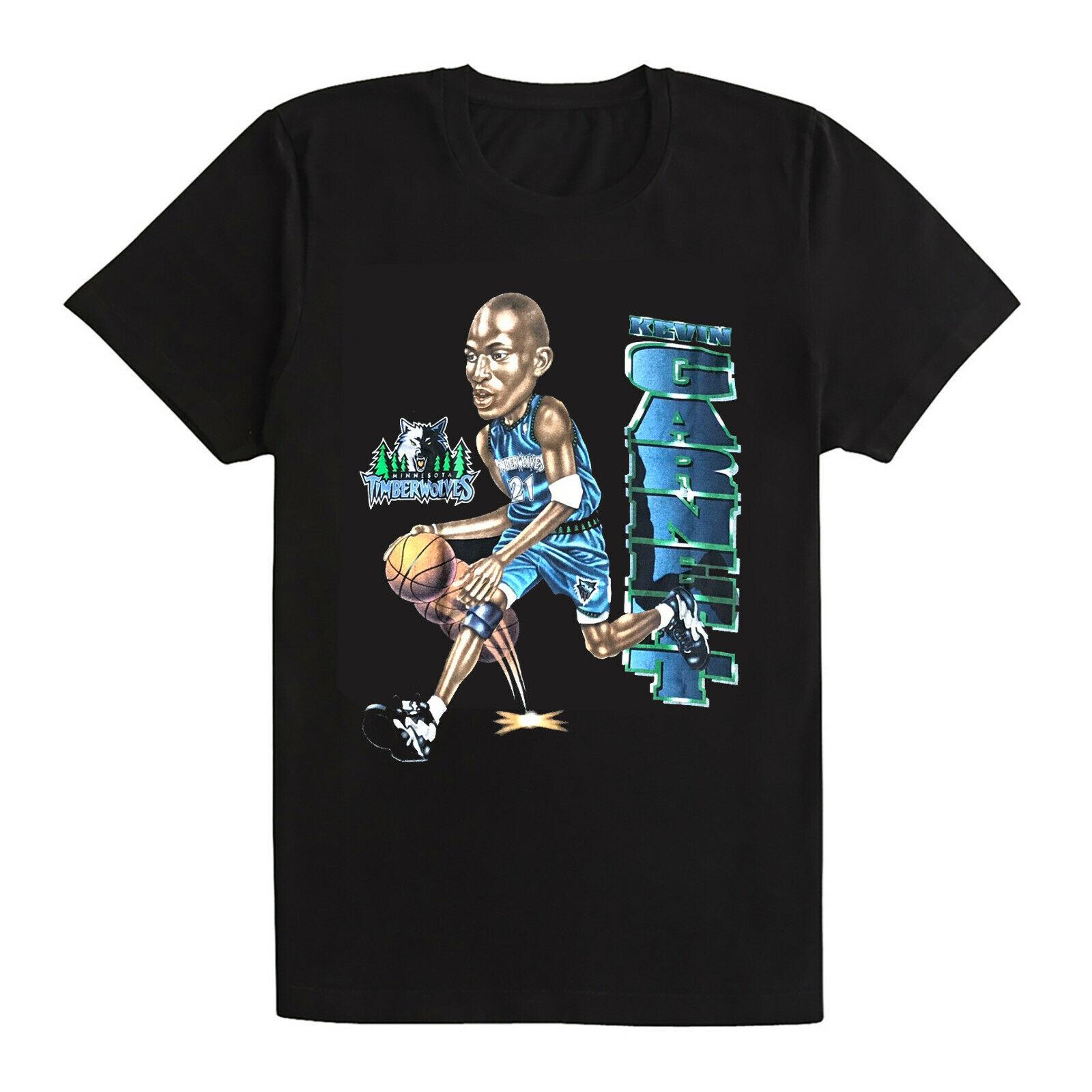 Vtg Kevin Garnett For Fans Cotton Black All Size Unisex Shirt MM874 S