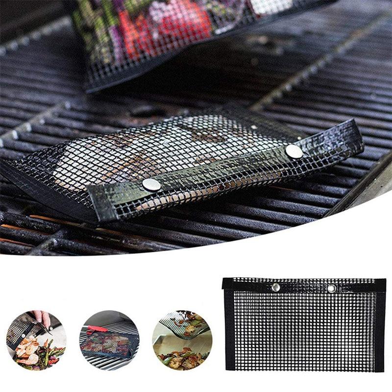 Reutilizabile non-stick BBQ Grill Mesh Bag Barbeque Coacere Izolare Pad Picnic în aer liber Camping BBQ Bucătărie Tools