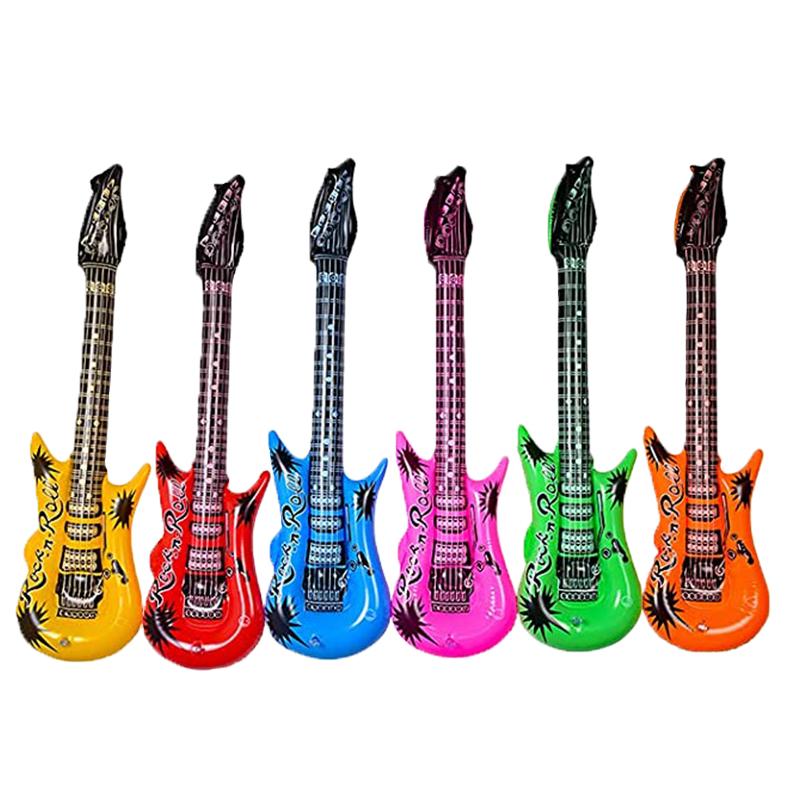 1Pc Random Color Inflatable Guitar Rock Star Guitar Toy Ballons Carnival Birthday Party Decorations