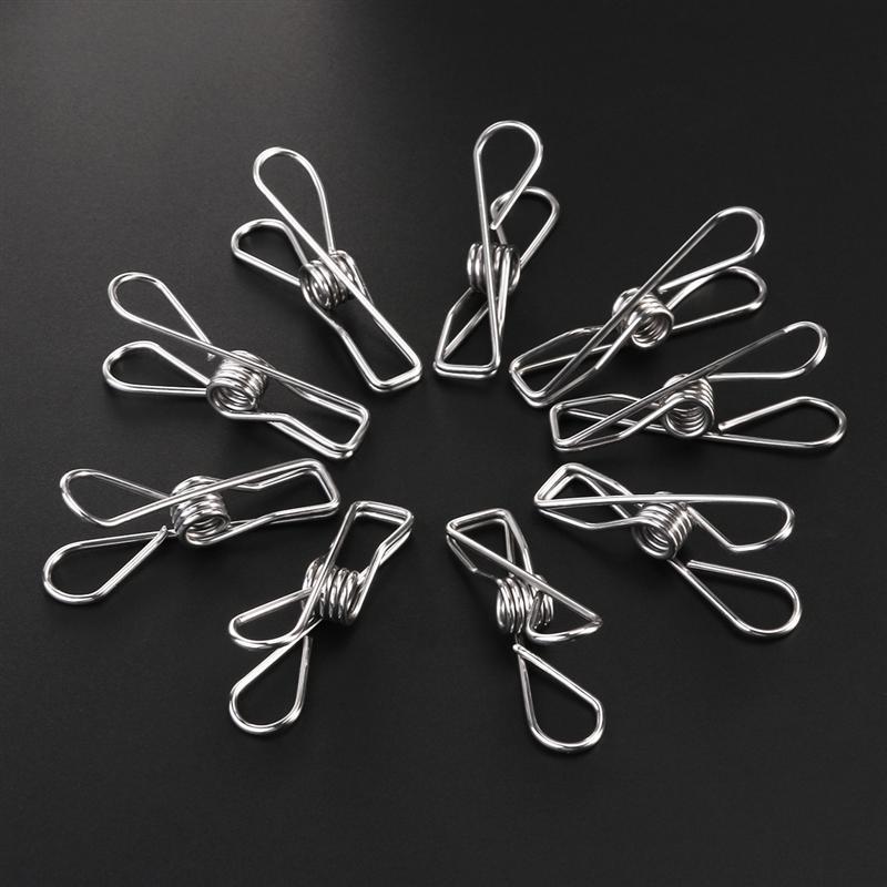 Stainless Steel Clothes Pegs, Drying Towels, Socks, Clothing Clamp, Bedspread Hanger Clip, Laundry Cloth Pins, 100P
