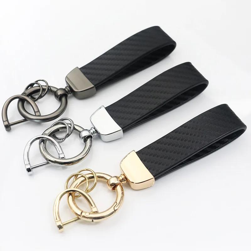 Car Sleek Carbon Fiber Style Keychain - 360° Rotatable, Universal Fit with Anti-Lost D-Ring, Durable for Men & Women Amagi