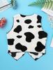 Unisex Kids Boys Girls Fancy Dress-up Flannel Sleeveless Printed Cosplay Theme Party Vest Waistcoat