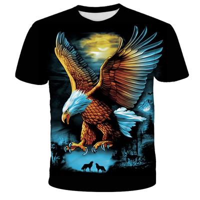 2026 Eagle Brand 3D Printed Men's T-Shirt Breathable Street Harajuku Style Short Sleeve Hip-Hop Casual Loose Top