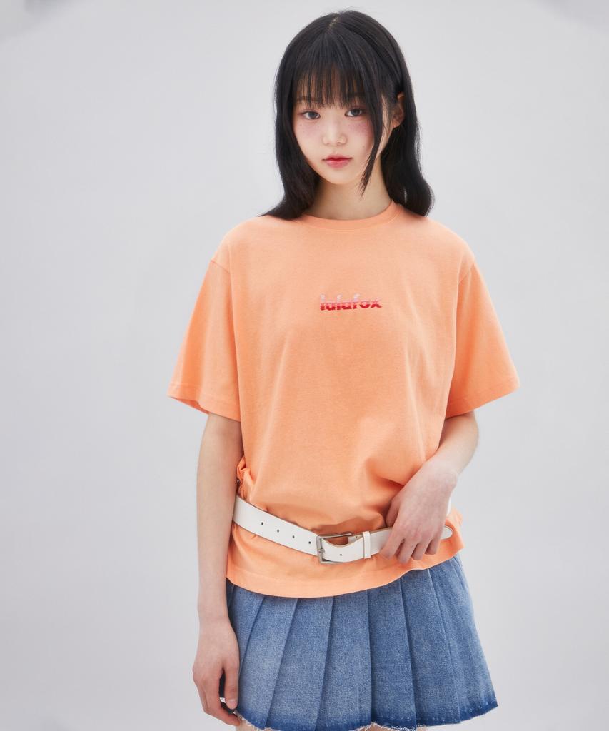 LALAFOX Lala Embroidered T-Shirt Short Sleeve T-Shirt Orange Br2Ch023