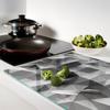 Glass Kitchen Cutting Board with Abstract Triangles Graphic 80X52 Cm