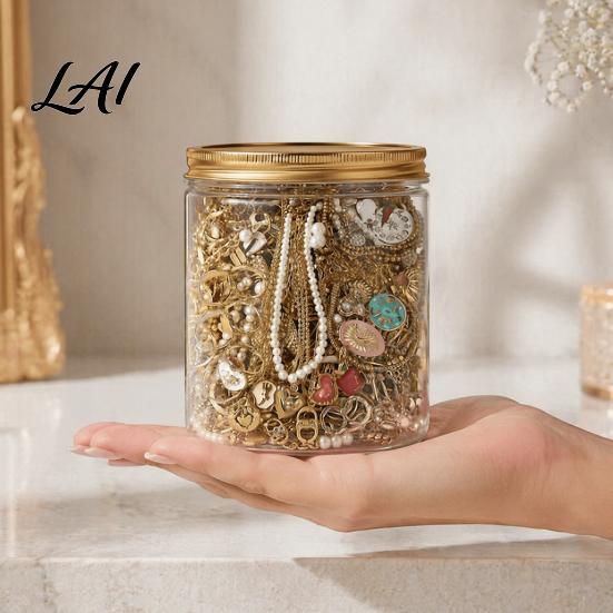 Schmuckgeschenk für Frauen 35/40/45/50/60 Stück Mystery-Glas für Frauen Box mit assortiertem gemischtem Set Halsketten Ohrringe Ringe Armbänder Zufällig Silber Gold