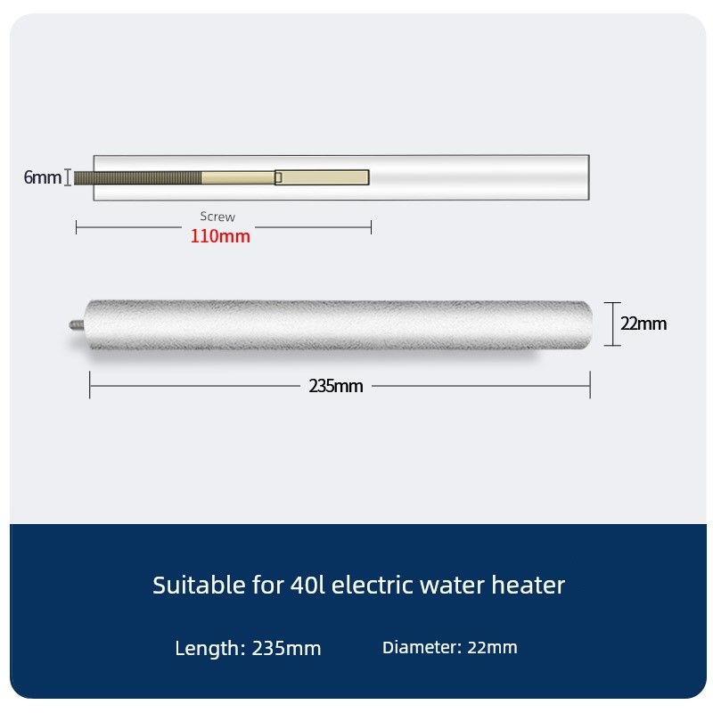 

Suitable for Midea Electric Water Heater Magnesium Rod 40/50/60/80L Sewage Outlet Accessories Cast Type Sacrificial Anode Rod [Applicable to 40L Water Heater] No Nut