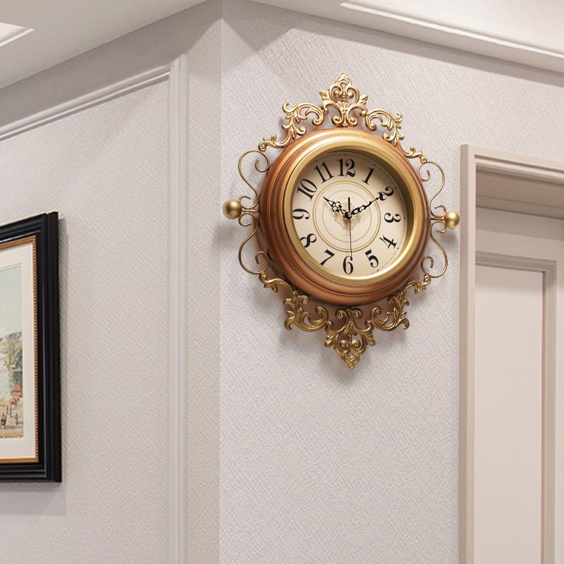 American Style Living Room Wall Clock Restaurant Digital Clock Vintage Corridor Mural Watch Mute Quartz Clock Home Decor Items