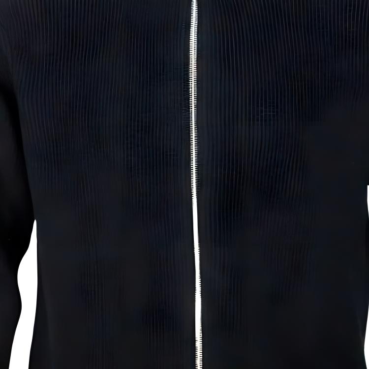 Armani Exchange Solid Ribbed High Neck Zip Long Sleeve Knit Sweater Men sweater Black 6RZE6A-ZM1LZ-1200