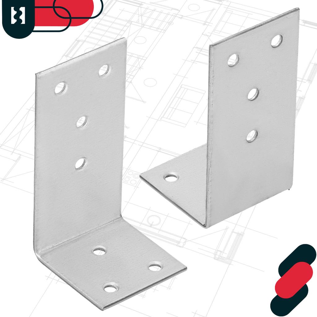 KOTARBAU® Carpenter's Angle Construction Connector Stainless Steel Galvanized 40 X 80 X 40 MM Set of 25 PCS