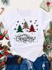 Womens Christmas Tree Print Tshirt Short Sleeve Round Neck Top for Summer Womens Clothing Harajuku Short Sleeve Casual