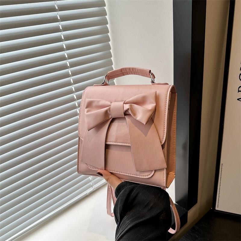 Fashionable Butterfly Knot Shoulder Bag Trendy Street Style Pu Material Versatile Backpack