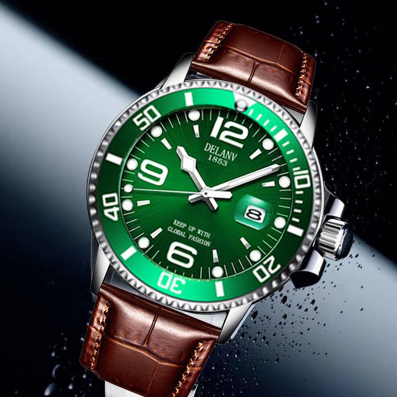 Men’s Fashionable Luminous Quartz Watch with Steel Band and Calendar