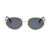 Vintage Oval Sunglasses  New Stylish Metal Rim Outdoor Shades Trendy Fashion Luxury Brand Design Anti-UV Sun Glasses