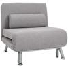 Adjustable Back Futon Sofa Chair - Grey