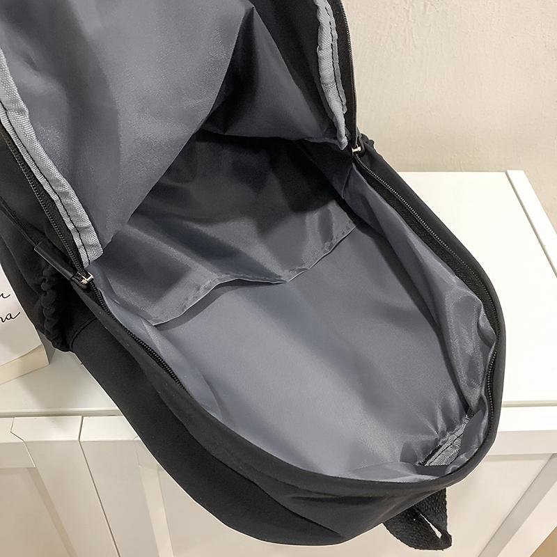 Solid Color Backpack Large Capacity Student School Bag College Style Backpack