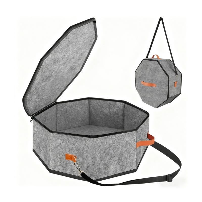 Spacious Foldable Travel Hat Organizers For Women With Heavy Duty Zippers And Reinforced Cardboard Base