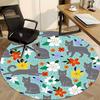 1pc Cat Floral Chair Carpet for Office, Non-slip, Soft and Durable Office Rug for Interior Decoration, Perfect for Office yy260313070