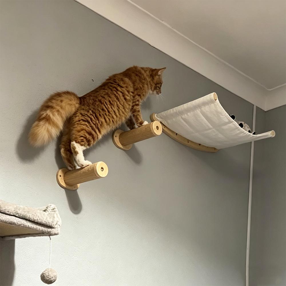 Cat Wall Climbing Shelf Steps Ladder Scratching Post Scratcher Bed Hiding House for Cats Tree Tower Pet Furniture Accessories