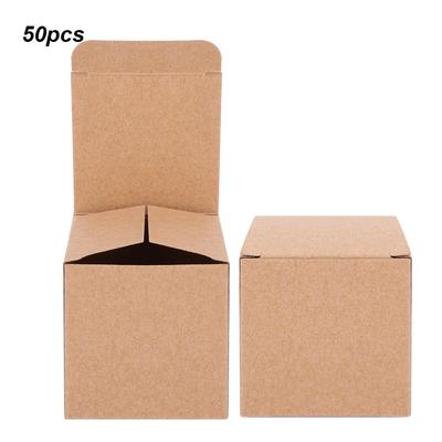 50 sztuk Kraft Paper Box składane retro pudełka prezentowe zestaw kartonów rzemieślniczych na Boże Narodzenie ślub 50 sztuk papieru