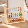 Wood Jewelry Organizer with Base Tray Open Design Tabletop Display Rack Stable Necklace and