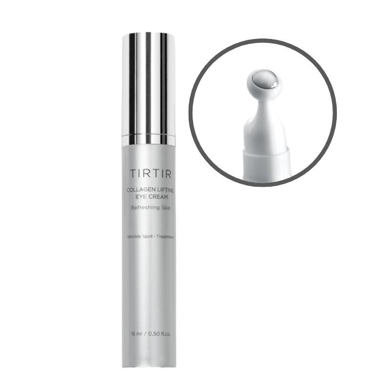 

[TIRTIR] Collagen Lifting Eye Cream (15ml) - Intensive Wrinkle Care & Metal Ball Applicator Recharge