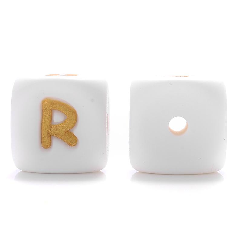 10Pcs 12mm Silicone Letters Beads English Alphabet Baby Teether For Personalized Name Pacifier Chain Clip Toys Accessories