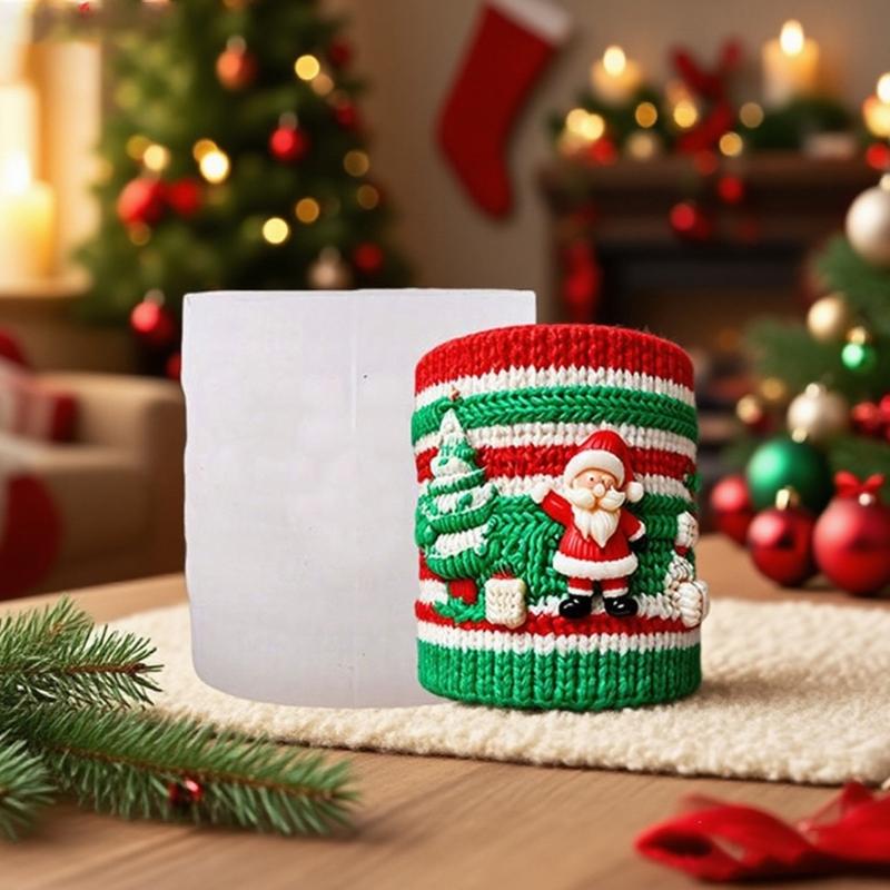 Nikolaus Geprägte Zylindrische Silikonform Feiertagskerze Silikonform Für Epoxidharz Kunst Handgemachte Kerze Seifenherstellung