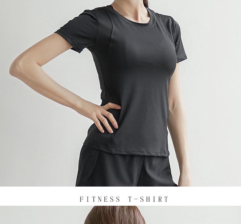 Women's Yoga Spring/Summer Slimming Fitness Top - Short Sleeve, Outdoor Running, Fashionable Body Shaping Activewear