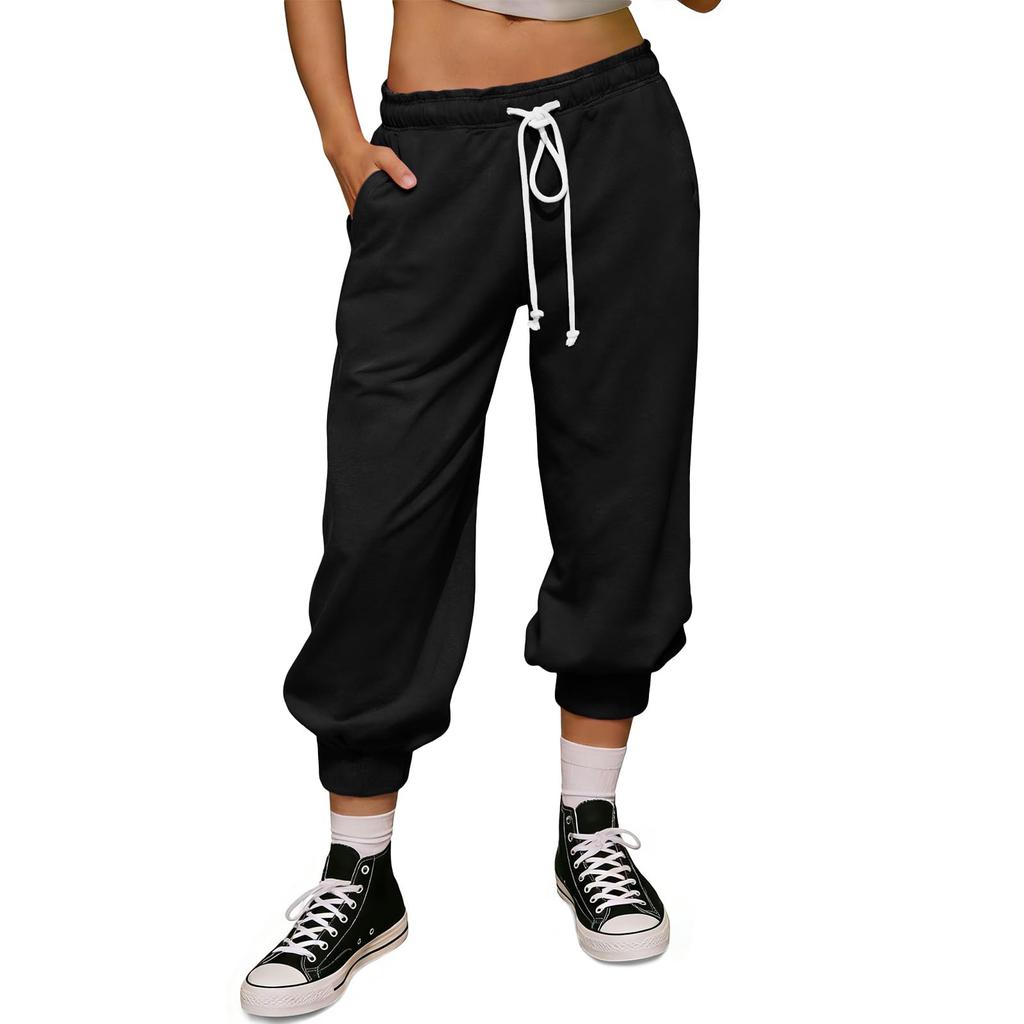 Damenhose Lässige Jogginghose Elastischer Bund Kordelzug Sportliche Jogginghose Mit Taschen