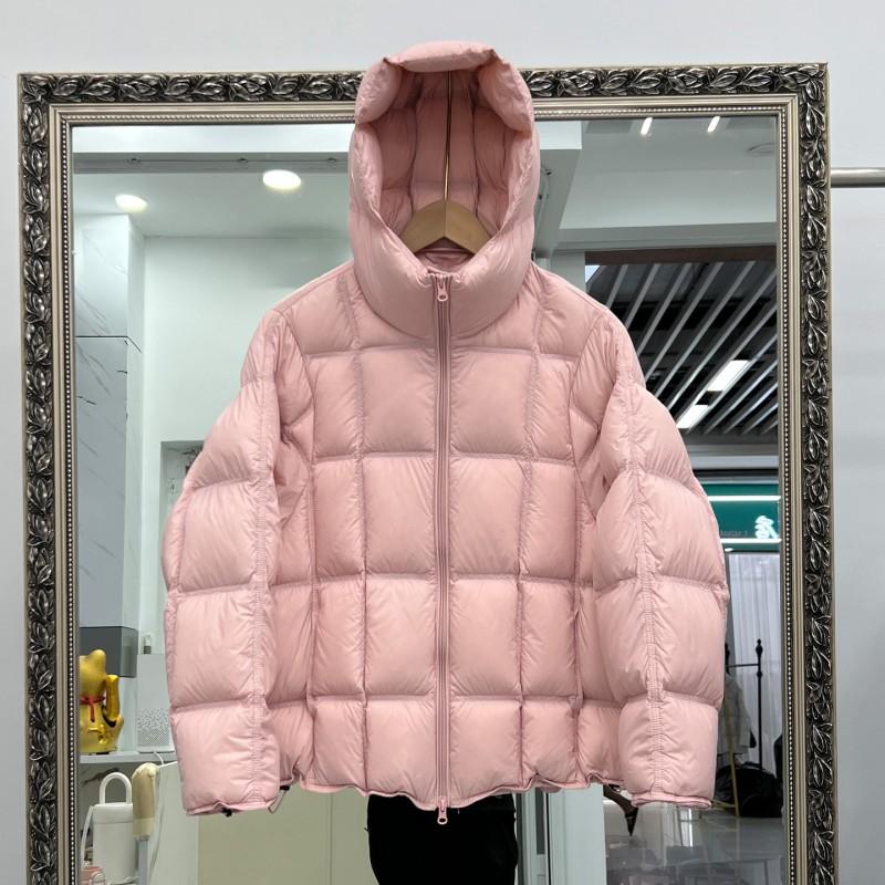 Womens Short Puffer Jacket With Hood Loose Fit 90% White Duck Down Winter Coat Korean Style