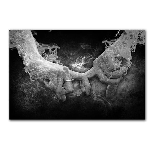 Lover Canvas Painting Hand In Hand Wall Art Printing Bedroom Decoration Modern Paintings Art On Canvas