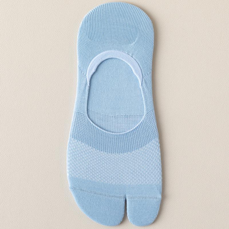 Women s Thin White Two-Toe Split-Toe Summer Socks One Size синий
