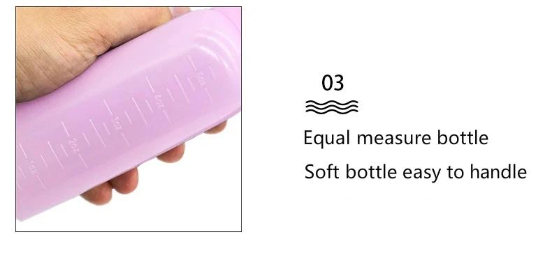 Hair Dye Comb Hairdressing Bottle Scalp Hair Cream Bottle with Teeth Comb Professional Hairdressing Comb Bottle